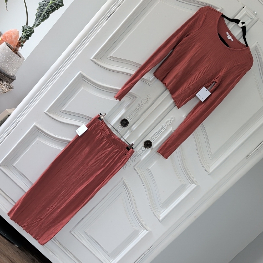 O'Neill Ribbed Knit Top in Dusty Coral
